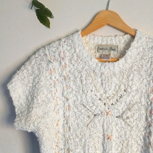90's Y2K Sweater Blouse Vintage 90s Fairycore Cottagecore Grunge Size Large - Picture 5 of 7